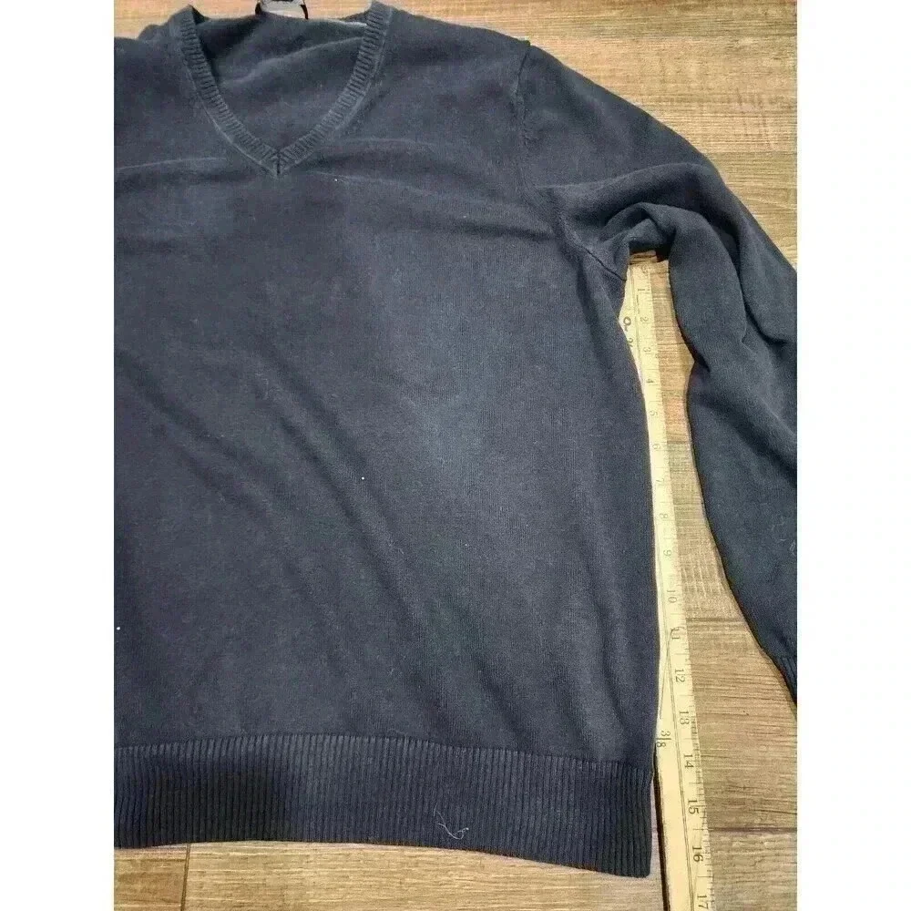 Jos. A. Bank Men's Tailored Fit VNeck Sweater Size XL Navy Blue 100% Pima Cotton